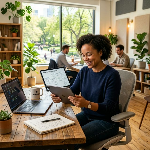 Réseau d'agents IA collaborant sur une plateforme cloud.